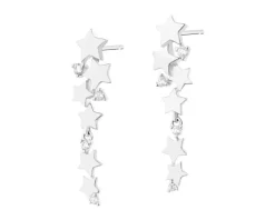 Kolczyki srebrne z cyrkoniami - gwiazdy