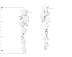 Kolczyki srebrne z cyrkoniami - gwiazdy