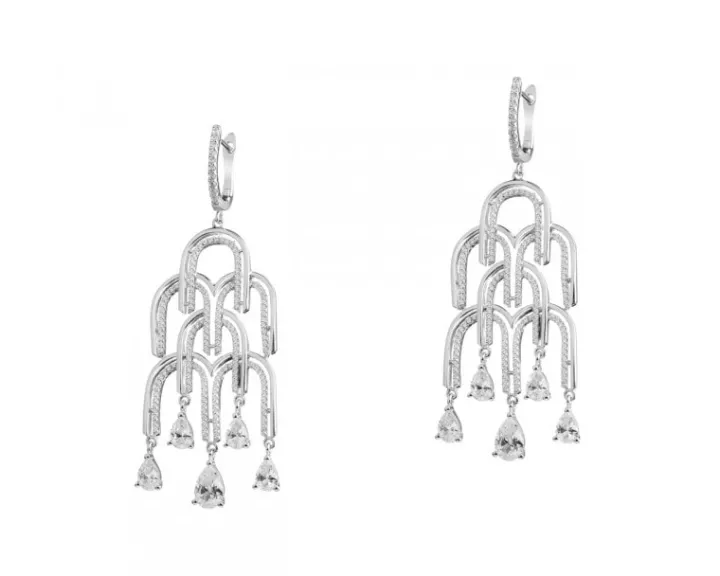 Kolczyki srebrne z cyrkoniami