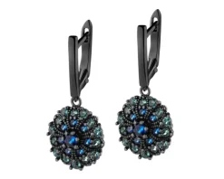 Kolczyki srebrne z cyrkoniami - rozety