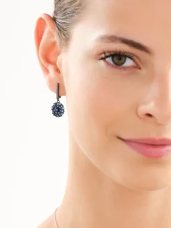 Kolczyki srebrne z cyrkoniami - rozety