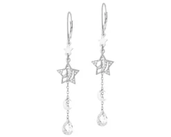Kolczyki srebrne z cyrkoniami - gwiazdy, Księżyce