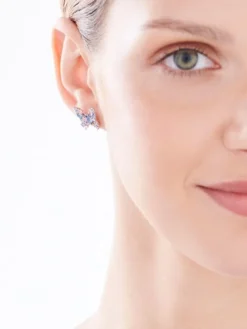 Kolczyki srebrne z cyrkoniami - motyle