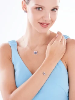 Kolczyki srebrne z cyrkoniami - motyle