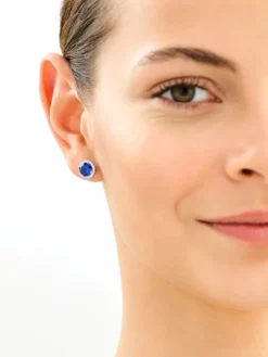 Kolczyki srebrne z cyrkoniami - koła