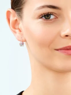 Kolczyki srebrne z cyrkoniami - kwiaty