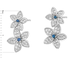 Kolczyki srebrne z  cyrkoniami - kwiaty