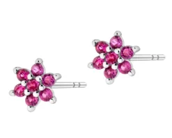 Kolczyki srebrne z cyrkoniami - kwiaty