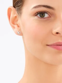 Kolczyki srebrne z cyrkoniami - serca