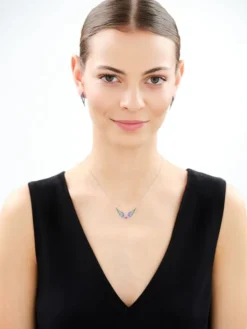 Kolczyki srebrne z cyrkoniami - skrzydła