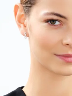 Kolczyki srebrne z cyrkoniami - nieskończoność