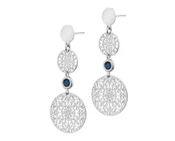 Kolczyki srebrne z cyrkoniami - rozety