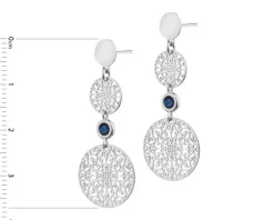 Kolczyki srebrne z cyrkoniami - rozety