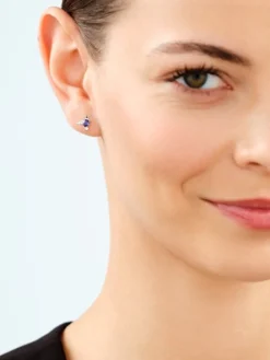 Kolczyki srebrne z cyrkoniami - kolibry