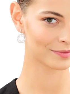 Kolczyki srebrne z cyrkoniami - rozety