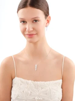 Kolczyki srebrne z cyrkoniami - kwiaty