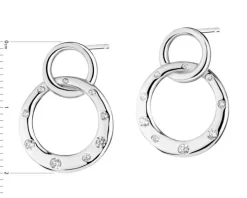 Kolczyki srebrne z cyrkoniami - koła