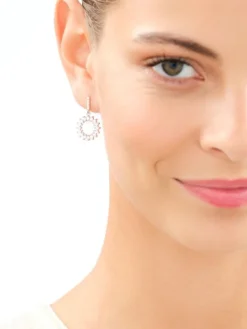 Kolczyki srebrne z cyrkoniami - koła