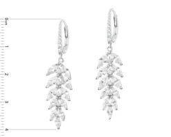 Kolczyki srebrne z cyrkoniami - liście