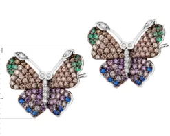 Kolczyki srebrne z cyrkoniami - motyle
