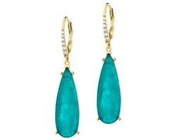 Kolczyki srebrne z cyrkoniami i szlifowanym szkłem