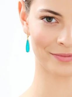 Kolczyki srebrne z cyrkoniami i szlifowanym szkłem