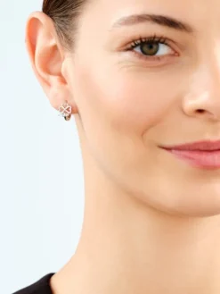 Kolczyki srebrne z cyrkoniami - koniczyny, koła