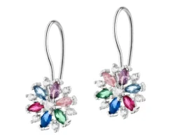 Kolczyki srebrne z cyrkoniami - kwiaty