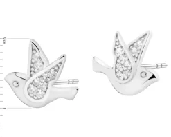 Kolczyki srebrne z cyrkoniami - ptaki