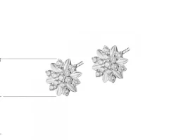 Kolczyki srebrne z cyrkoniami - kwiatki