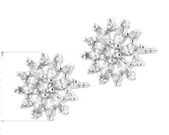 Kolczyki srebrne z cyrkoniami - rozety