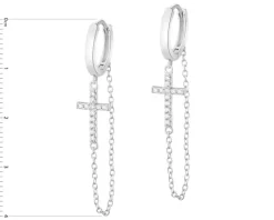Kolczyki srebrne z cyrkoniami - krzyże