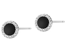 Kolczyki srebrne z cyrkoniami i emalią