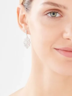 Kolczyki srebrne z cyrkoniami - rozety