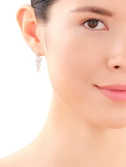 Kolczyki srebrne z cyrkoniami - liście