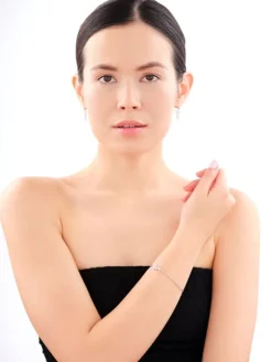 Kolczyki srebrne z cyrkoniami - liście