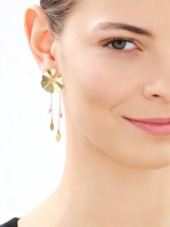 Kolczyki srebrne z cyrkoniami - kwiaty