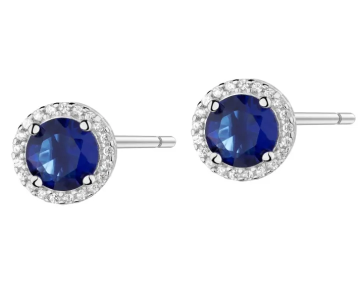 Kolczyki srebrne z cyrkoniami - koła