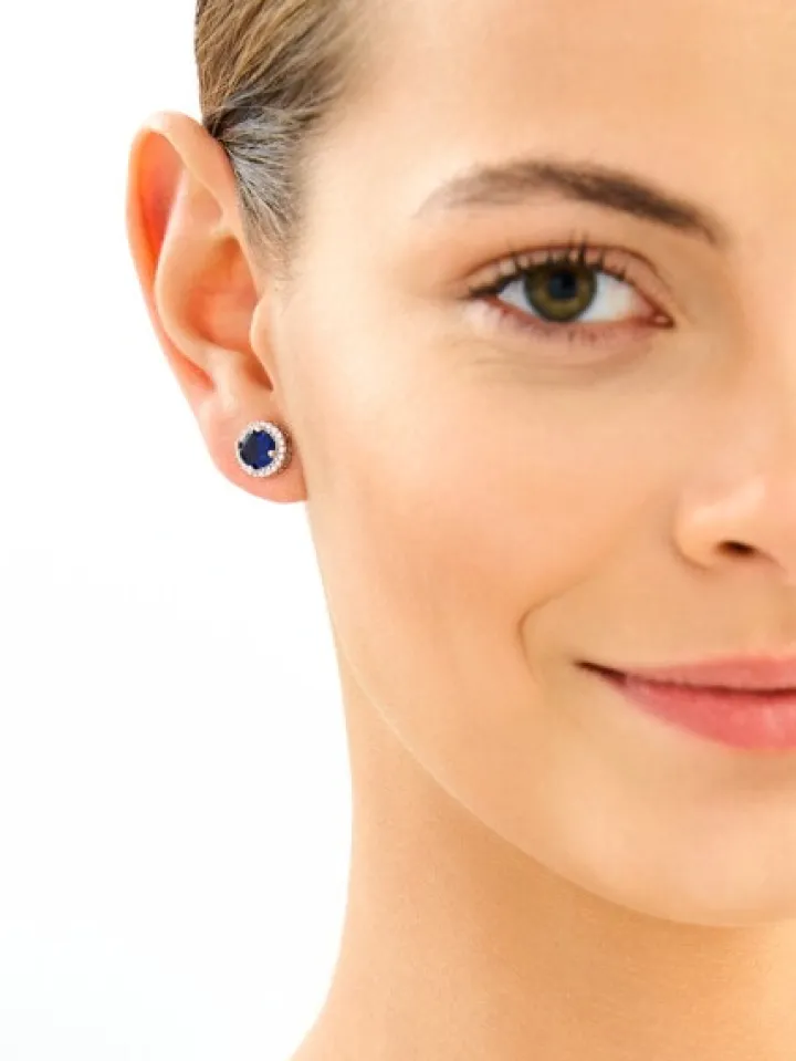 Kolczyki srebrne z cyrkoniami - koła