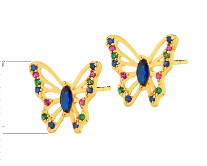 Kolczyki srebrne z cyrkoniami - motyle