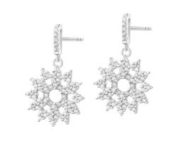 Kolczyki srebrne z cyrkoniami - rozety