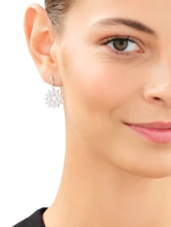 Kolczyki srebrne z cyrkoniami - rozety