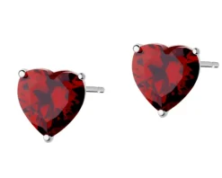 Kolczyki srebrne z cyrkoniami - serca