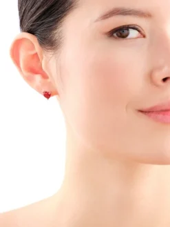 Kolczyki srebrne z cyrkoniami - serca