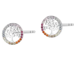 Kolczyki srebrne z cyrkoniami - drzewa