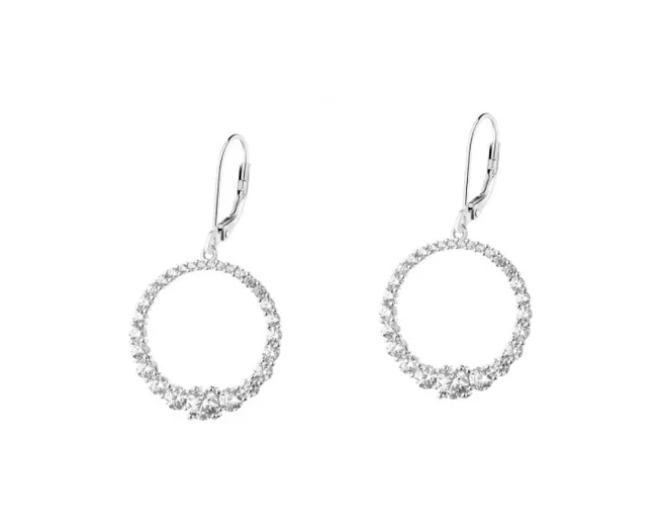 Kolczyki srebrne z cyrkoniami - koła
