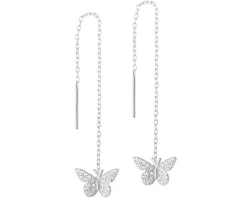 Kolczyki srebrne z cyrkoniami - motyle