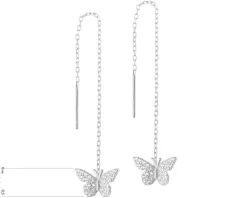 Kolczyki srebrne z cyrkoniami - motyle