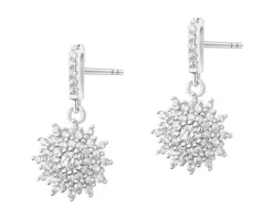 Kolczyki srebrne z cyrkoniami - rozety