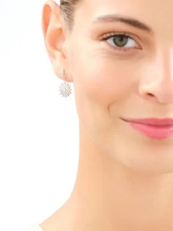 Kolczyki srebrne z cyrkoniami - rozety